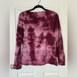 Cyclebar Purple Tie Dye long sleeve tee
